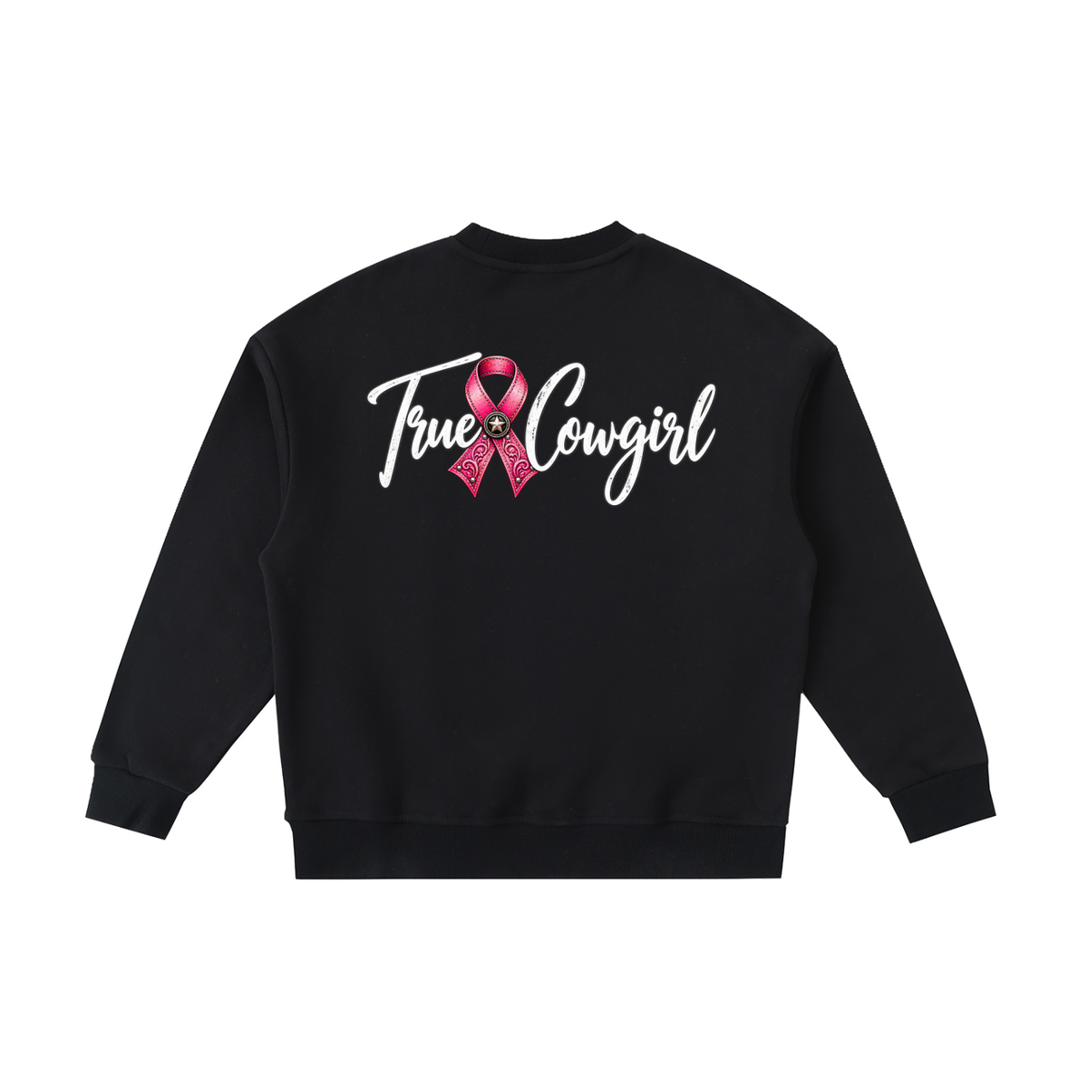 Oversized Kids True Cowgirl Breast Cancer Awareness Crewneck